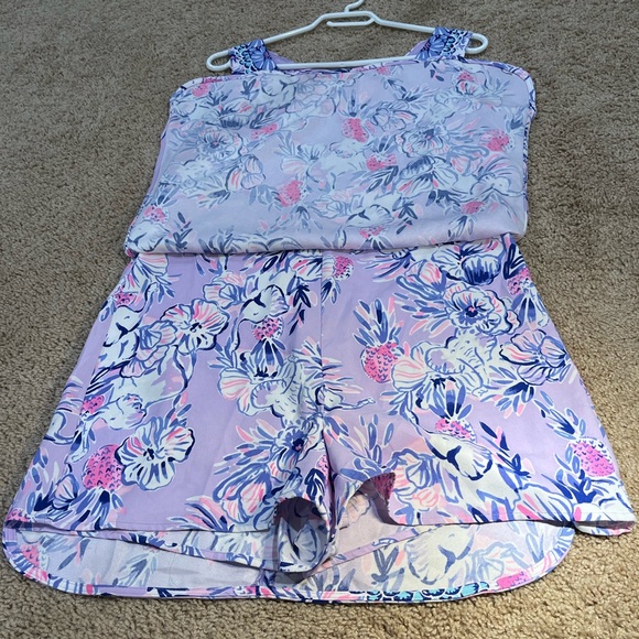 Lilly Pulitzer Donna Romper / Dress Galaxy Blue Pink Size 12 - Picture 4 of 8